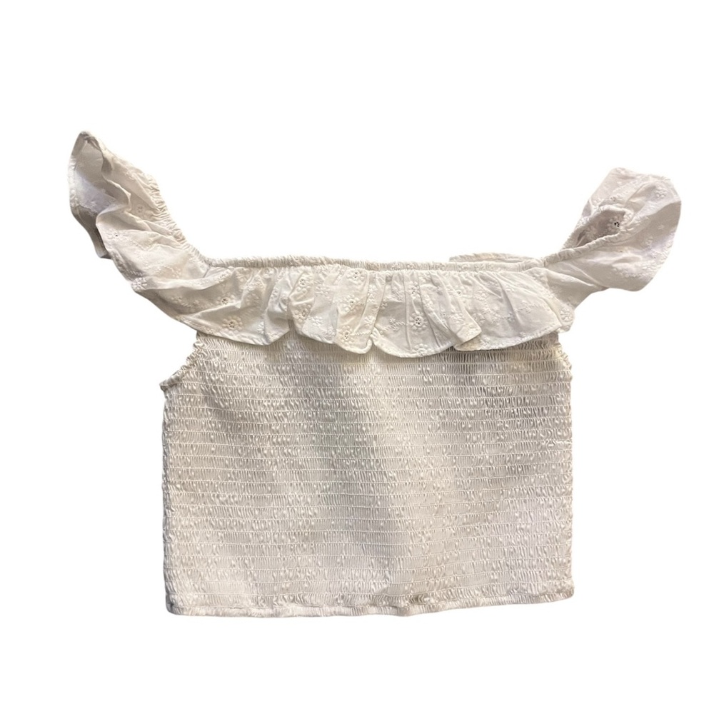Off-Shoulder Smocked Ruffle Top - Picture 2 of 4